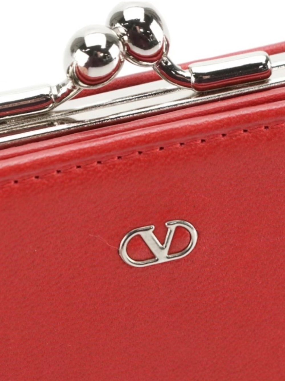 Valentino Compact Bifold Wallet in Red Leather with Box - Picture 5 of 6